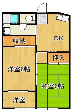 Fヴィレッジ高江(2DK/1階)の間取り写真