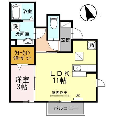 アイ・ドミール(1LDK/1階)の間取り写真