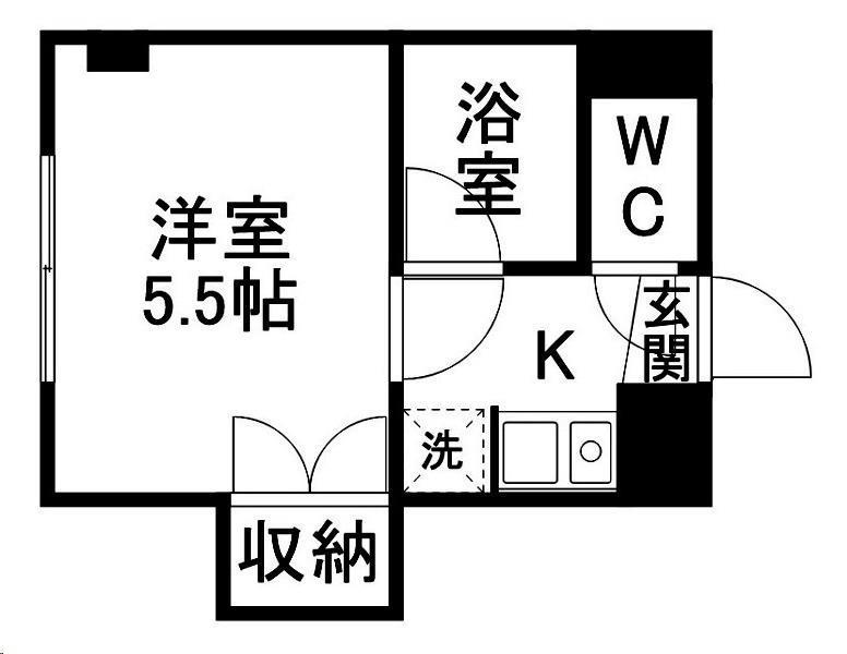 グリーンハイツ宮城野(1K/3階)の間取り写真