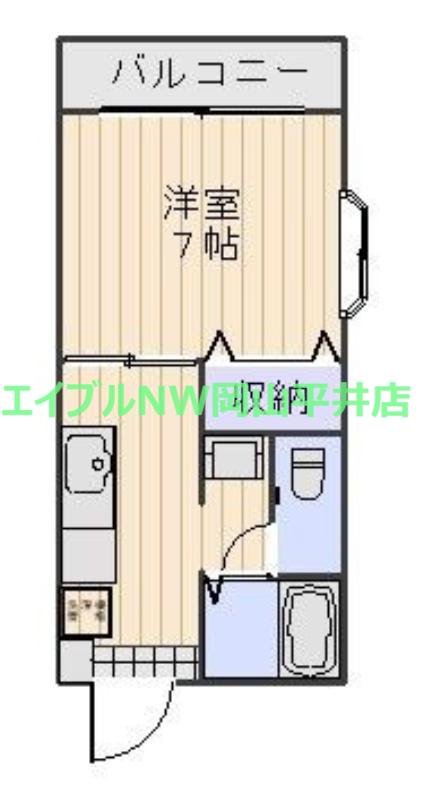 DIAS-U I(1K/1階)の間取り写真