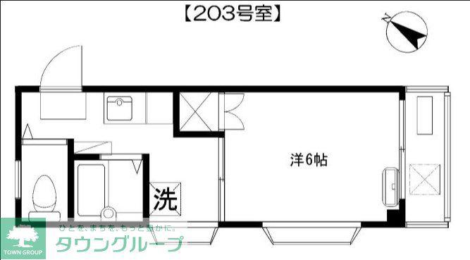 グランデール久米川(1K/2階)の間取り写真