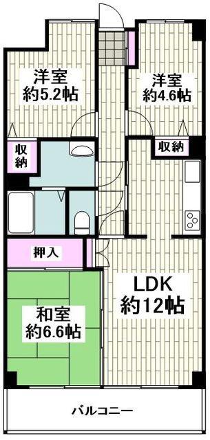 アーバンパーク常盤台公園 D棟(3LDK/2階)の間取り写真