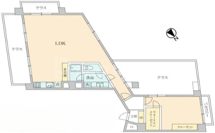 ドエルC&T(1LDK/6階)の間取り写真