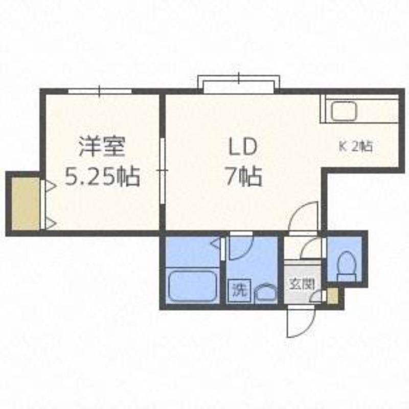 シュクルマノワール(1LDK/2階)の間取り写真
