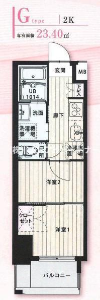 CLUB ORIENT 103(2K/15階)の間取り写真
