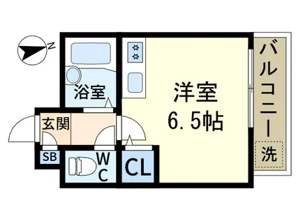 サンフラット(ワンルーム/2階)の間取り写真