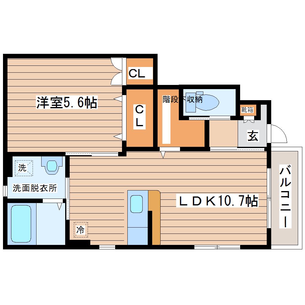 アゼリア(1LDK/1階)の間取り写真