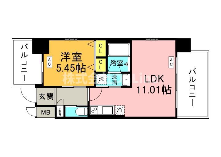 プレジオ城東中央(1LDK/5階)の間取り写真
