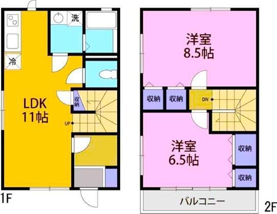 レトアテラスK2(2LDK/1階)の間取り写真