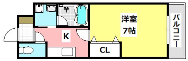 ベルダージ21(1K/3階)の間取り写真