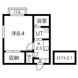 オリーブ(1K/1階)の間取り写真