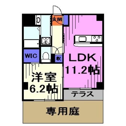 ROOT WHITE Ⅲ(1LDK/1階)の間取り写真