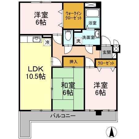 プランドール南(3LDK/2階)の間取り写真