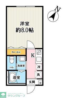 キャメル北戸田(1K/1階)の間取り写真