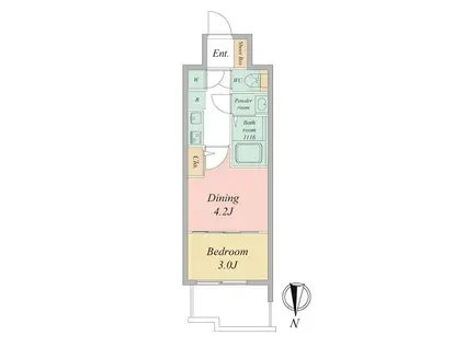 セレニテ東梅田アリエ(2K/13階)の間取り写真