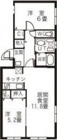 センテベーネ(2LDK/3階)の間取り写真