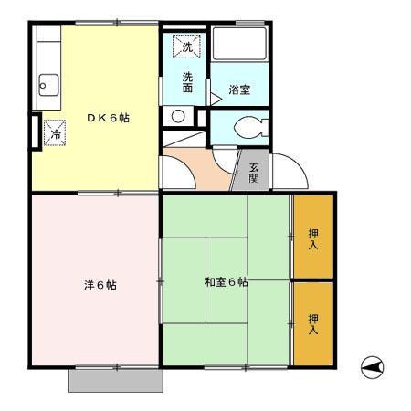 セジュールM&H(2DK/1階)の間取り写真