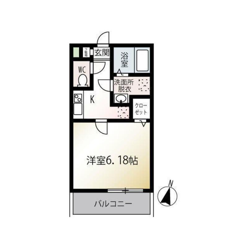 MQUARTO西所沢(1K/1階)の間取り写真