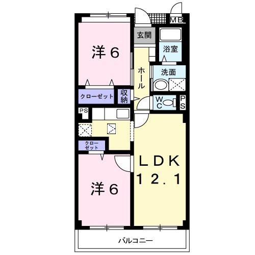 プロスパ八柱(2LDK/1階)の間取り写真