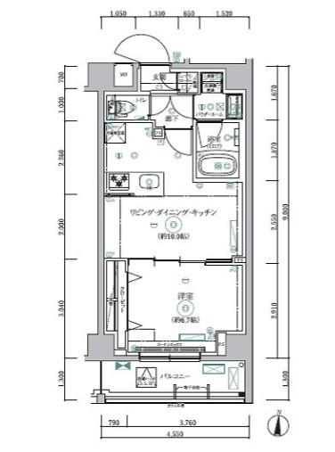 RELUXIA 森下II RELUXIA 森下II(1LDK/7階)の間取り写真