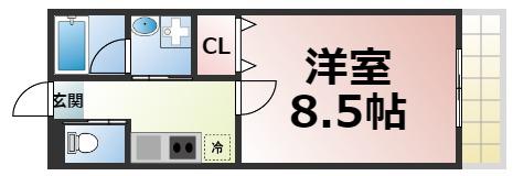 レクラン深江南(1K/10階)の間取り写真