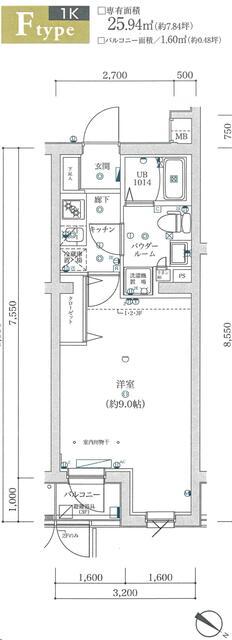 スクエアシティ仙川MAXIV(1K/B1階)の間取り写真