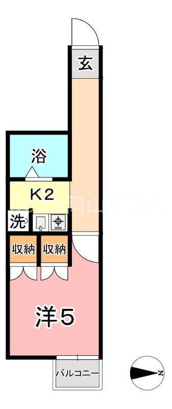 KM大元駅前(1K/4階)の間取り写真