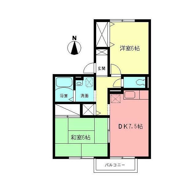 プランドールNT(2DK/2階)の間取り写真