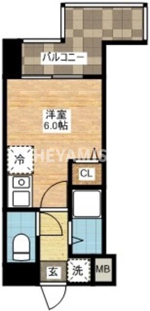 S-FORT長崎興善町(ワンルーム/4階)の間取り写真