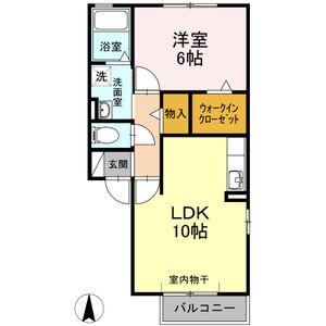 ウィルステージII(1LDK/2階)の間取り写真