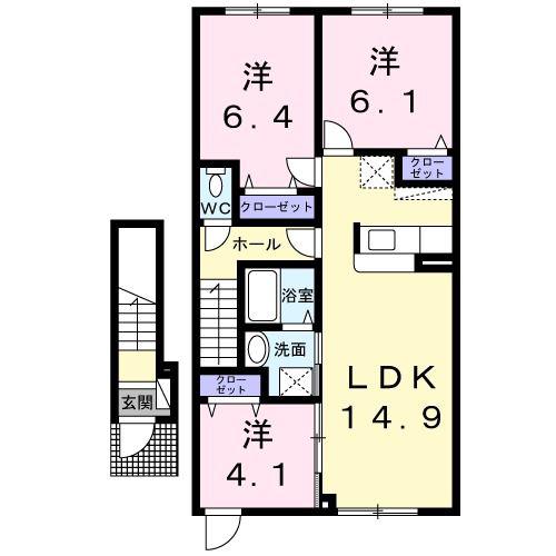 ノースバレー(3LDK/2階)の間取り写真