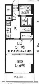 コスモ和光(1LDK/3階)の間取り写真