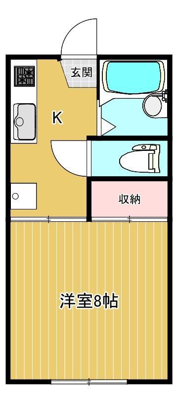タウニィメイゾン(1DK/1階)の間取り写真