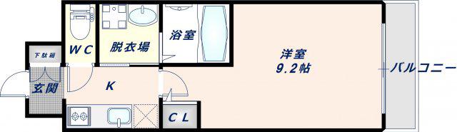 セイワパレス深江南(1K/6階)の間取り写真
