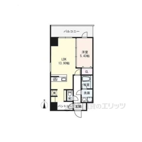 SAIDAIJI TERRACE(1LDK/6階)の間取り写真