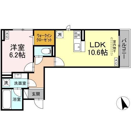 グランガーデン弘明寺(1LDK/2階)の間取り写真