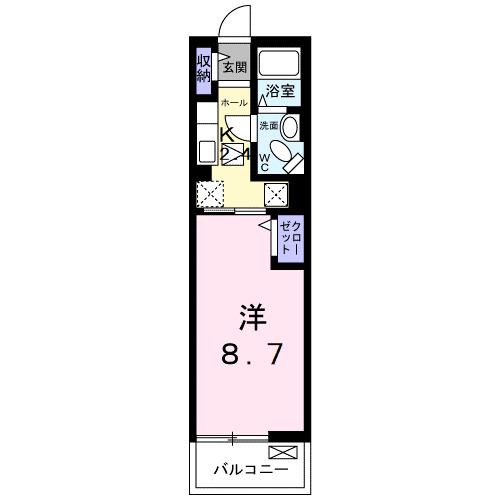 ソレイユ(1K/1階)の間取り写真