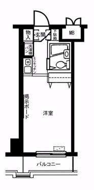 アバクス立川(ワンルーム/2階)の間取り写真
