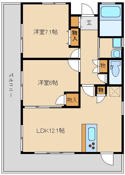 サンクステージ梶ヶ谷(2LDK/3階)の間取り写真