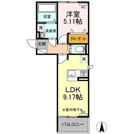 VILLA REGALOII(1LDK/2階)の間取り写真