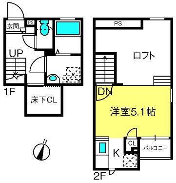 CB原市セレーナ(1K/1階)の間取り写真