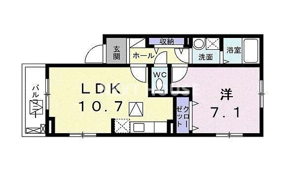 AD LEAD 粉浜I(1LDK/1階)の間取り写真