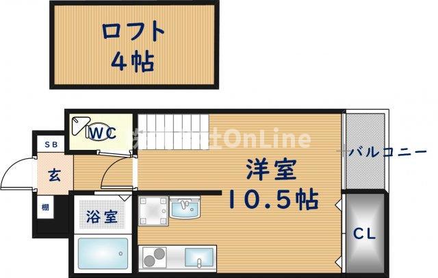 グランデコ(ワンルーム/3階)の間取り写真