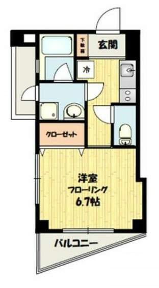 CSハウス(1K/2階)の間取り写真