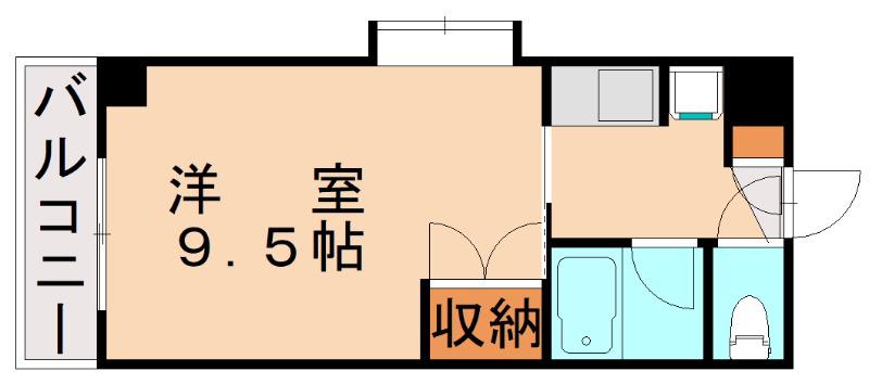 OAK VILLA HAKATA イーストII(1K/2階)の間取り写真