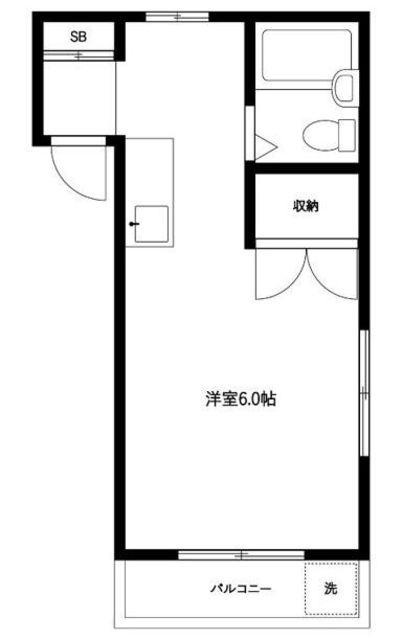カーサ デ 藤原(ワンルーム/2階)の間取り写真