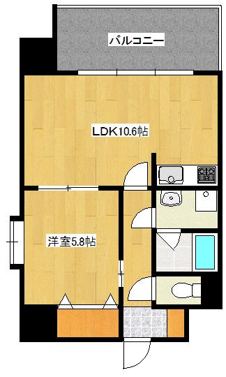 MARIO TERRACE 平野町(1LDK/3階)の間取り写真