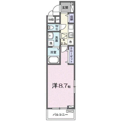 ヒカルサさいたま吉野(1K/1階)の間取り写真