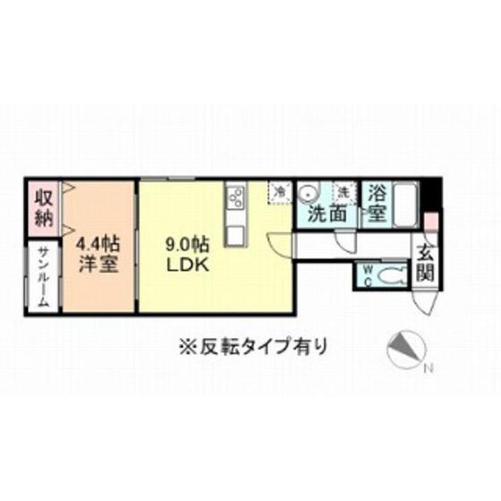 GRAND SQUARE(1LDK/1階)の間取り写真