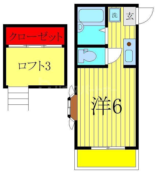 レナート南柏(ワンルーム/2階)の間取り写真